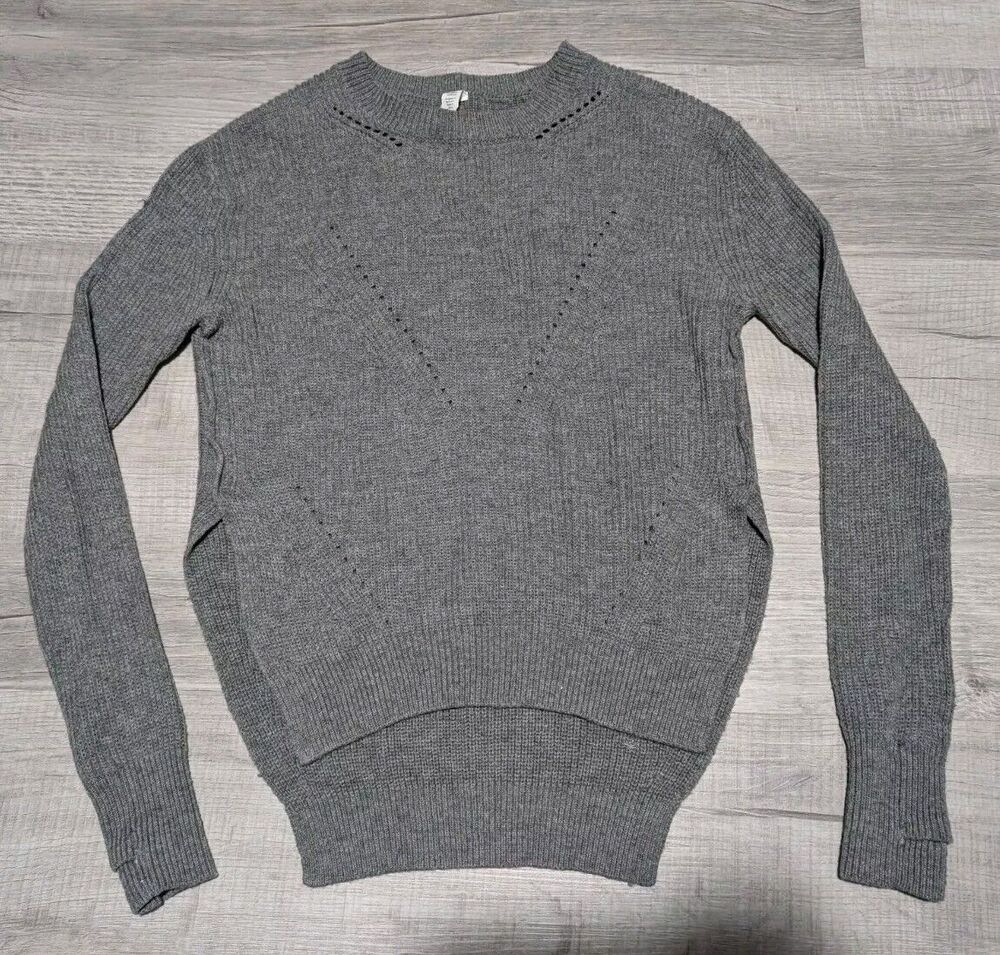 Lululemon Seva Sweater Women Size 4 Gray Merino Wool Fine-Knit